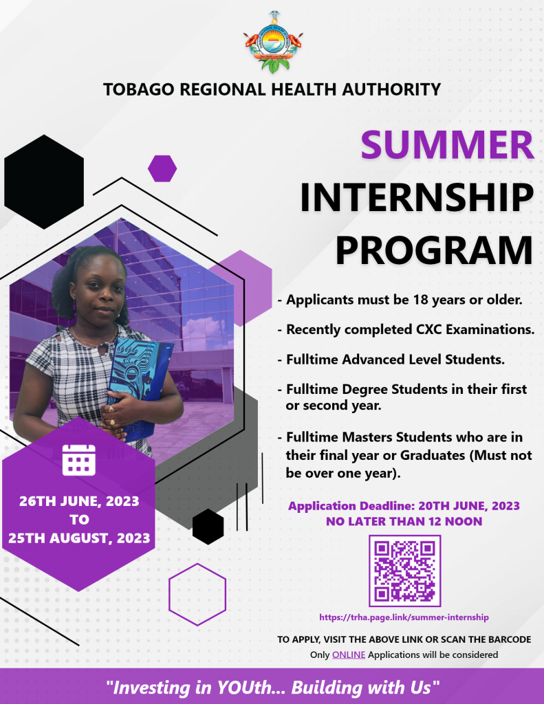 Summer Internship Program 2023 Tobago Regional Health Authority