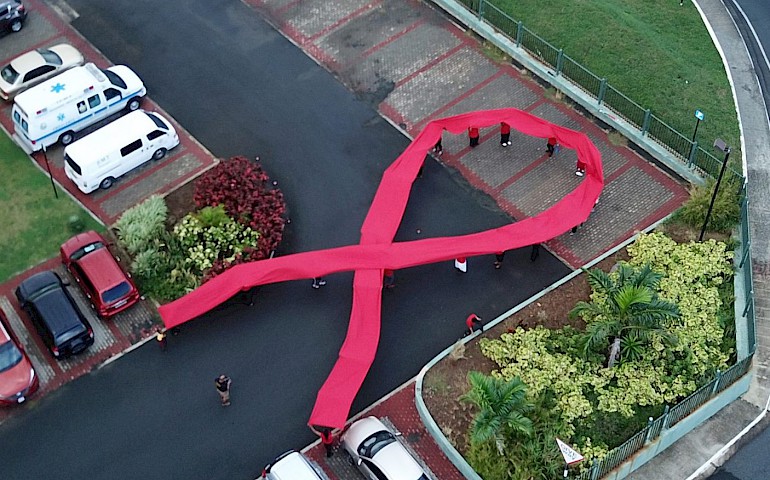 Human Red Ribbon to Mark World AIDS Day