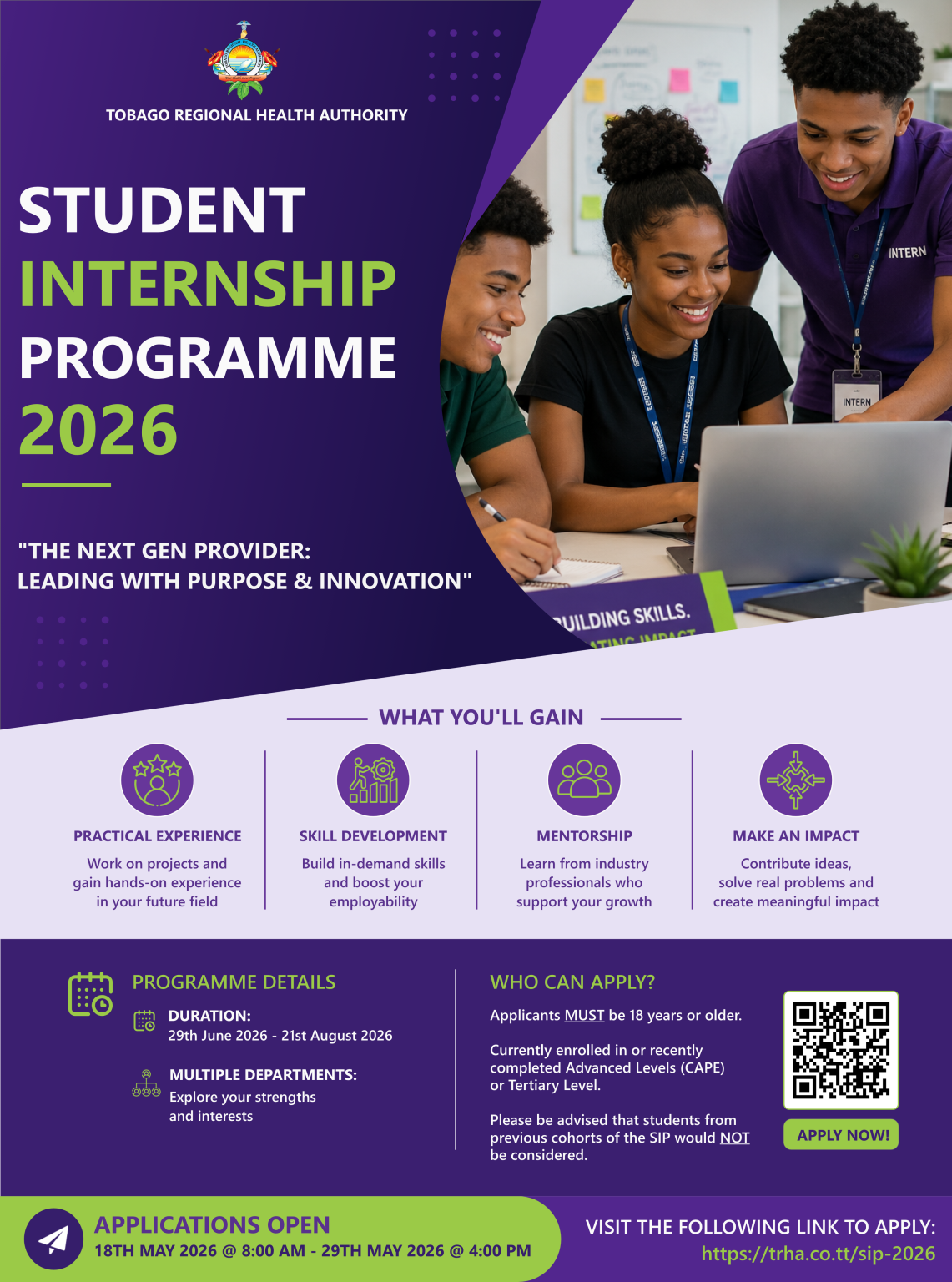 Student Internship Program 2026 - Tobago Regional Health Authority